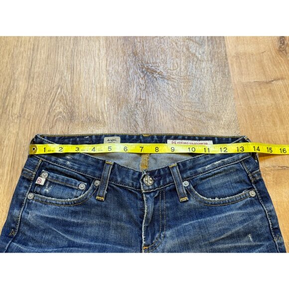 Y2K Adriano Goldschmied Angel Low Rise Boot Cut Denim Jeans Distressed Blue Wash - Picture 5 of 7